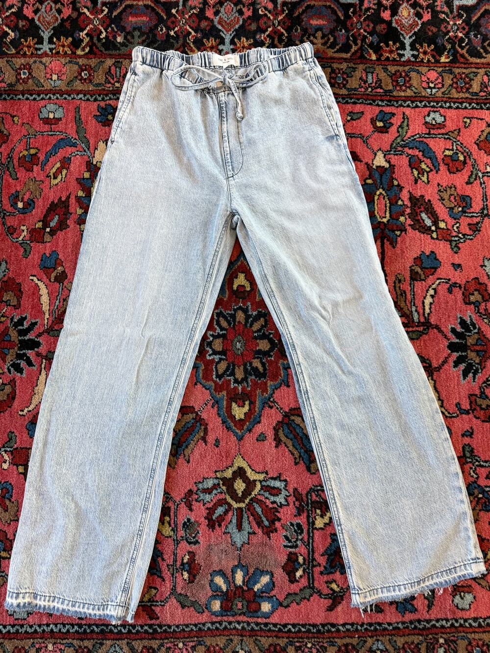 Rag & Bone Ultra Featherweight Wide-Leg Beach Pants Denim Women's Small Logan